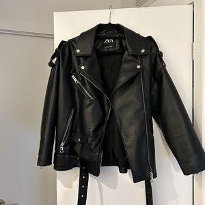 Zara Faux Leather Biker Jacket